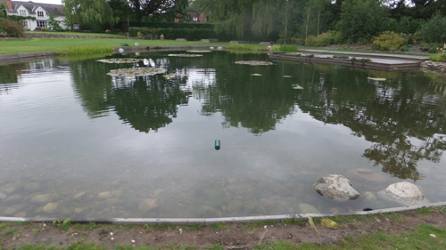 Blanket weed free pool with a PondTec ultrasound unit installed.